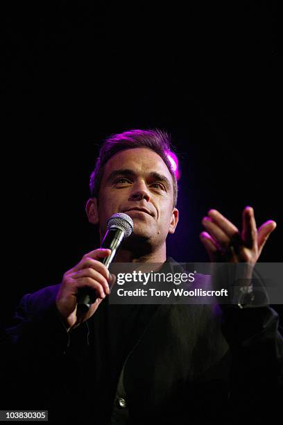 Singer Robbie Williams switches on Blackpool Illuminations at Blackpool Promenade on September 3, 2010 in Blackpool, England.