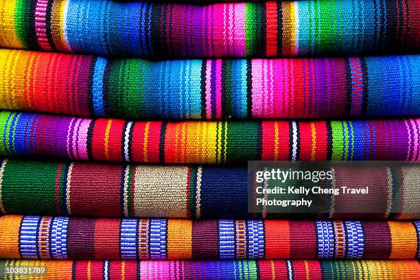 colourful weaved textile - el quiche stock pictures, royalty-free photos & images