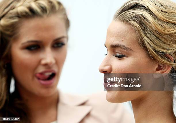 Tahyna Tozzi and Cheyenne Tozzi attend Fashion Show Day during 30 Days of Fashion and Beauty at The Entertainment Quarter on September 4, 2010 in...