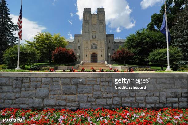 building on virginia tech campus - virginia polytechnic institute and state university stock pictures, royalty-free photos & images