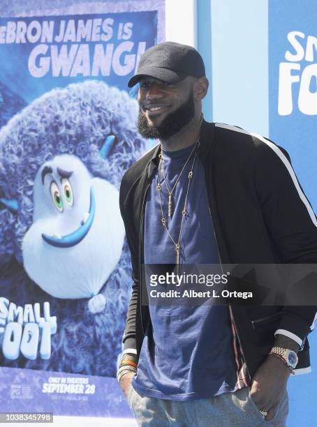 Player LeBron James arrives for the Premiere Of Warner Bros. Pictures' "Smallfoot" held at Regency Village Theatre on September 22, 2018 in Westwood,...