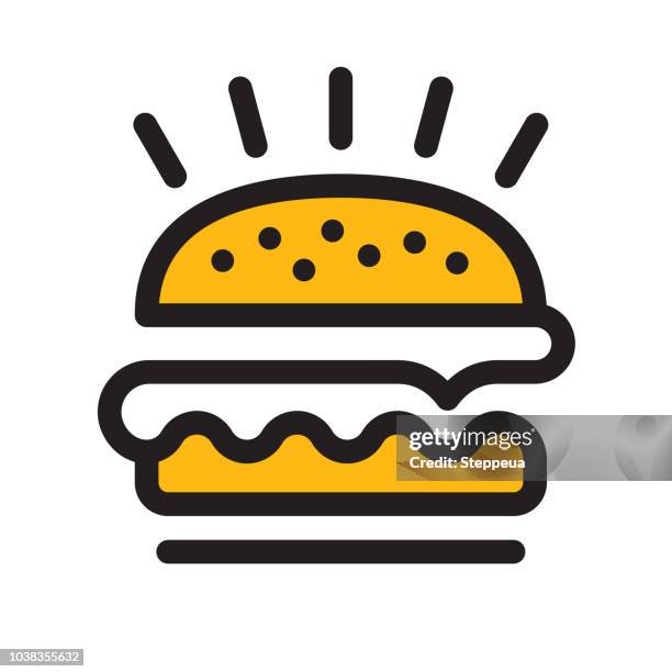 illustrazioni stock, clip art, cartoni animati e icone di tendenza di icona hamburger - bakery outline