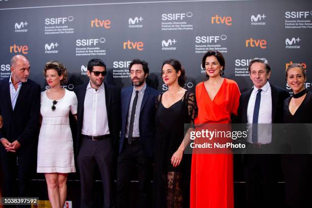 The cast during the 'Rojo' Red Carpet at the 66th San Sebastian International Film Festival on September 23, 2018 in San Sebastian, Spain.