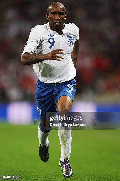 Jermain Defoe of England is seen during the UEFA EURO 2012 Group G Qualifying match between England and Bulgaria at Wembley Stadium on September 3,...