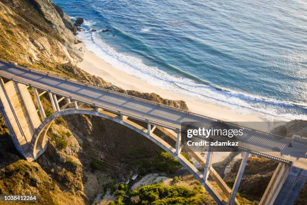 bixby bridge in monterey county california - bixby creek bridge stock pictures, royalty-free photos & images