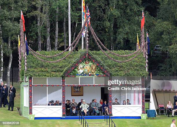 Prince Philip, Duke of Edinburgh, Queen Elizabeth II, Prince Charles, Prince of Wales and Princess Anne, Princess Royal look on in the Royal Box...