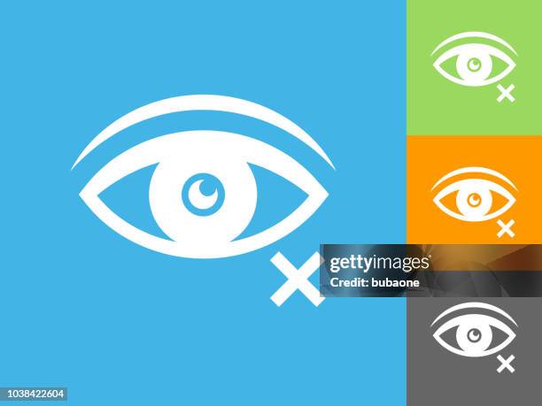 blind flat icon on blue background - blind stock illustrations