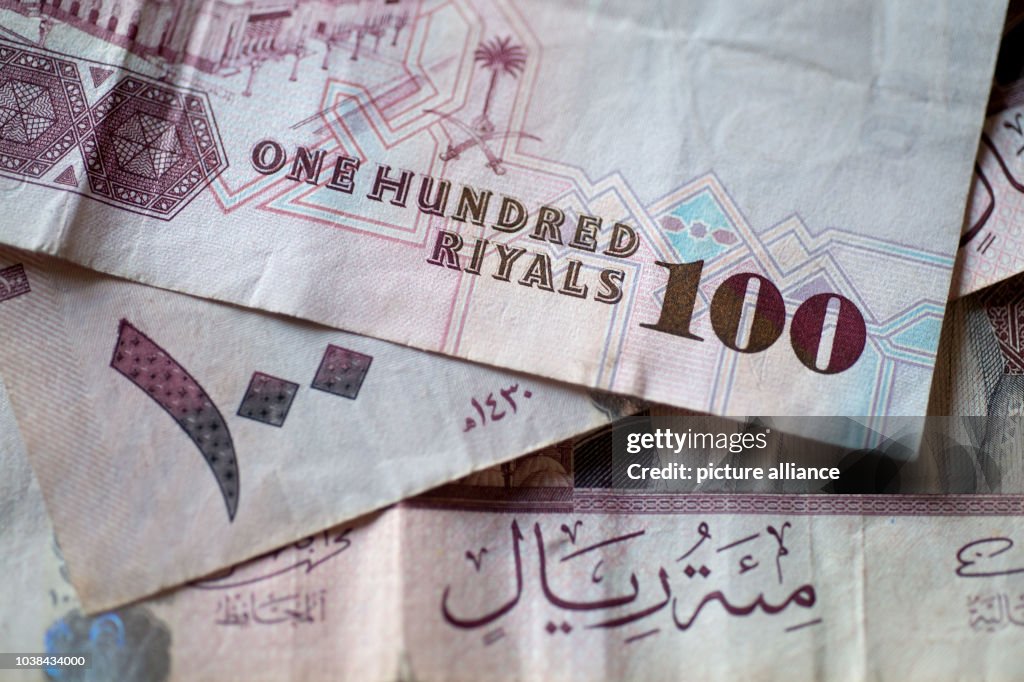 Ksa Rial Banknotes from Saudi-Arabia lie on a table in Jeddah , 13 October ...