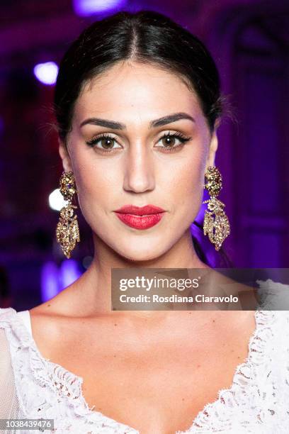 Cecilia Rodriguez is seen backstage ahead of the Les Copains show during Milan Fashion Week Spring/Summer 2019 on September 22, 2018 in Milan, Italy.