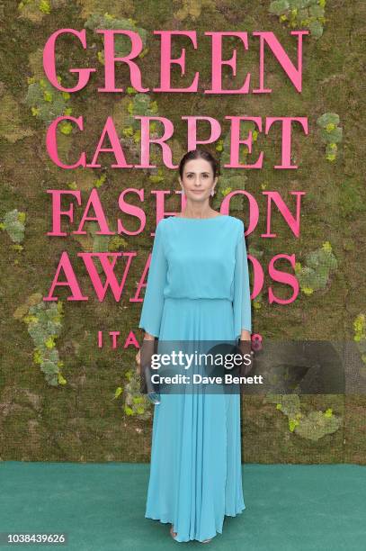 Livia Firth attends The Green Carpet Fashion Awards Italia 2018 at Teatro Alla Scala on September 23, 2018 in Milan, Italy.