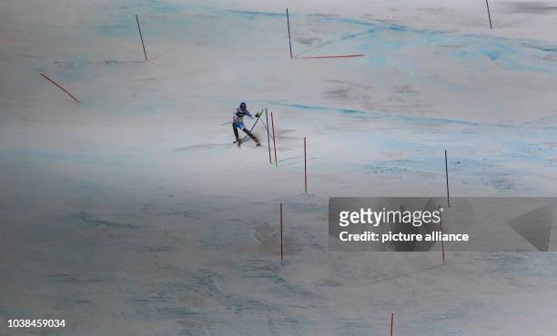 Benjamin Raich of Austria drops out during the second run of the men's super combined-downhill at the Alpine Skiing World Championships in...