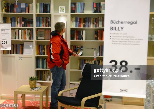 Billy bookcases are on display in Ikea furniture store in Hofheim-Wallau, Germany, 23 January 2013. Ikea increased its worldwide sales by almost ten...