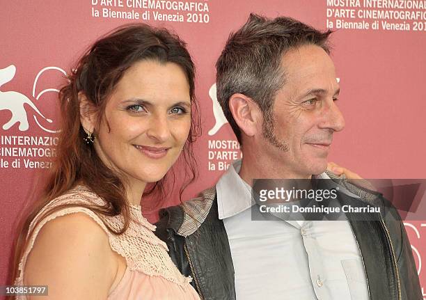 Actress Antonia Zegers and actor Alfredo Castro attend the "Post Mortem" photocall at the Palazzo del Casino during the 67th Venice International...
