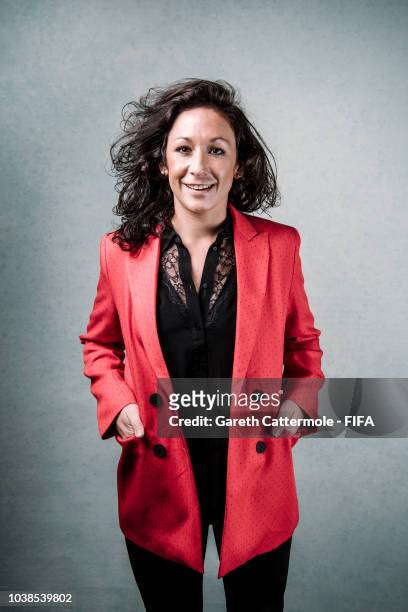 Nadine Kessler poses for a portrait at London Marriott Hotel County Hall prior to the The Best FIFA Football Awards 2018 on September 23, 2018 in...