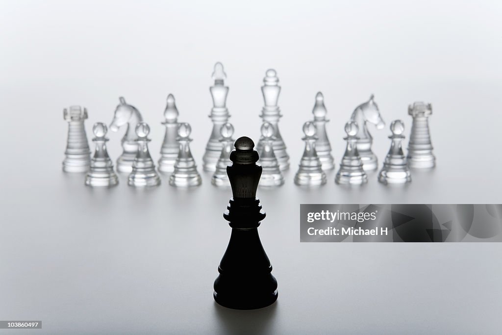 Queen of chess that stands in front of enemy