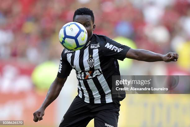 Cazares of Atletico-MG in action during the match between Flamengo and Atletico-MG as part of Brasileirao Series A 2018 at Maracana Stadium on...