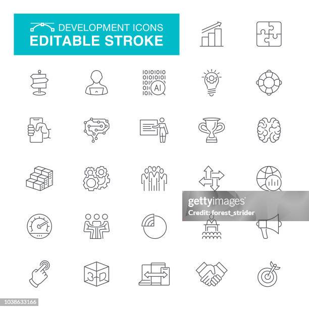 development editable stroke icons - new business stock illustrations