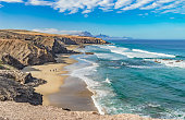 Dream bay on the west coast of Fuerteventura Playa del Viejo Rey