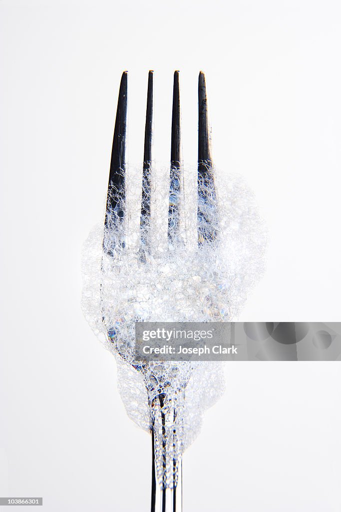 Fork With Soap Bubbles