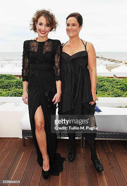 Actress Noomi Rapace and Director Pernilla August attend the Lancia Cafe during the 67th Venice International Film Festival on September 6, 2010 in...