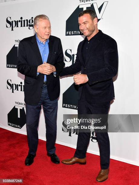 Jon Voight and Liev Schreiber attend "Ray Donovan" Season 6 Premiere during the 2018 Tribeca TV Festival at Spring Studios on September 23, 2018 in...