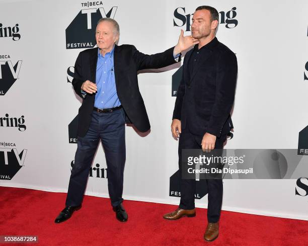 Jon Voight and Liev Schreiber attend "Ray Donovan" Season 6 Premiere during the 2018 Tribeca TV Festival at Spring Studios on September 23, 2018 in...