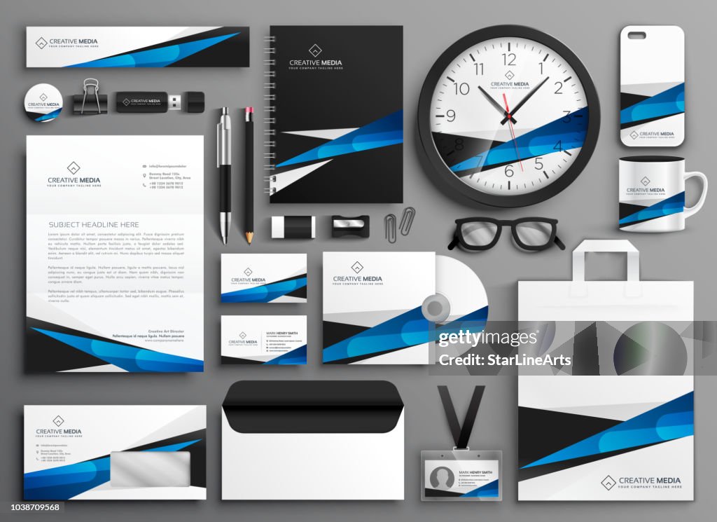 Machinery Collateral Complete Set Of Business Stationery Collateral High-Res Vector Graphic ...