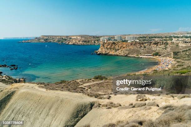 għajn tuffieħa bay - malta wandern stock-fotos und bilder