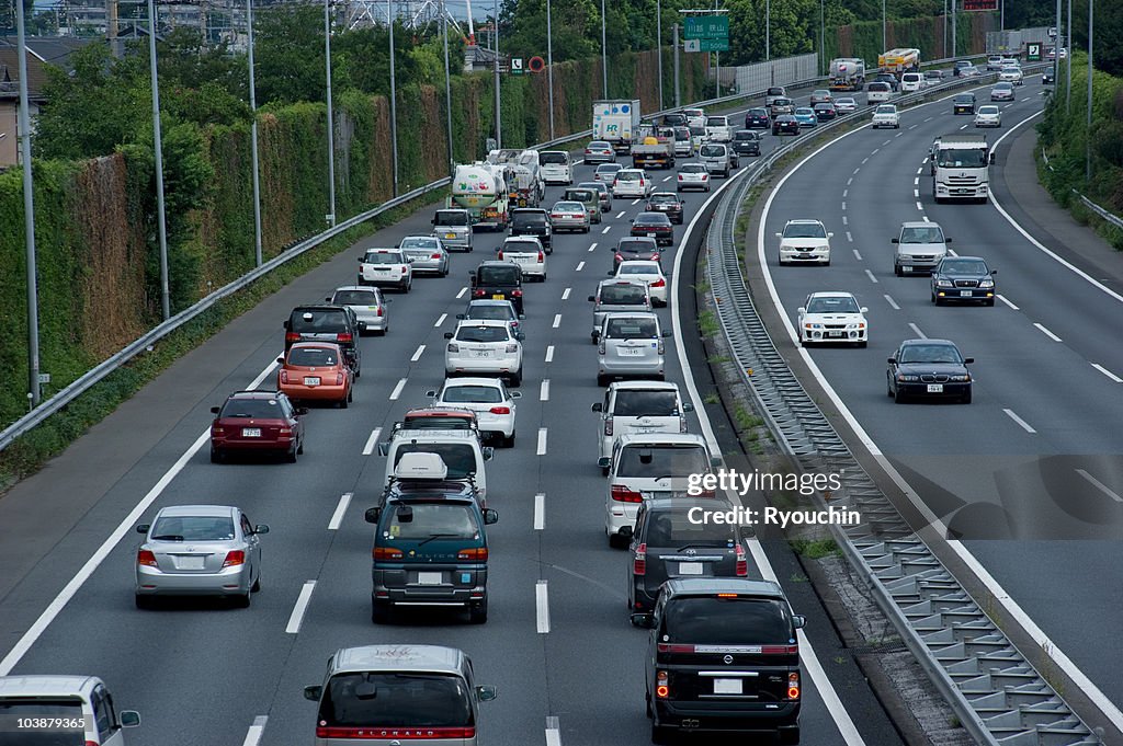 Traffic jam,expressway,automotive society