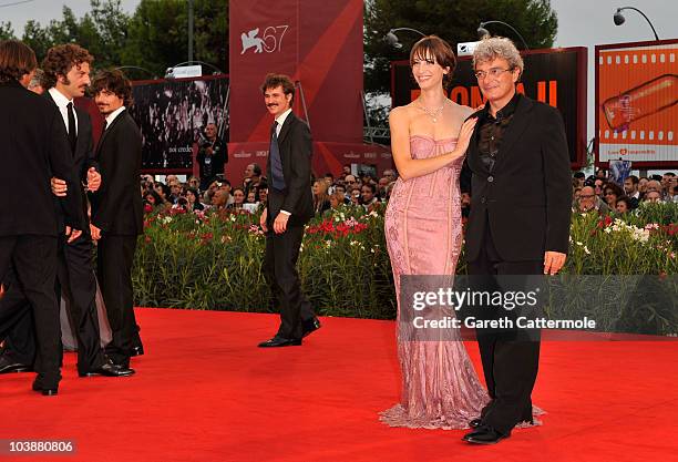 Director Mario Martone and actress Francesca Inaudi attends the "Noi Credevamo" premiere during the 67th Venice Film Festival at the Sala Grande...