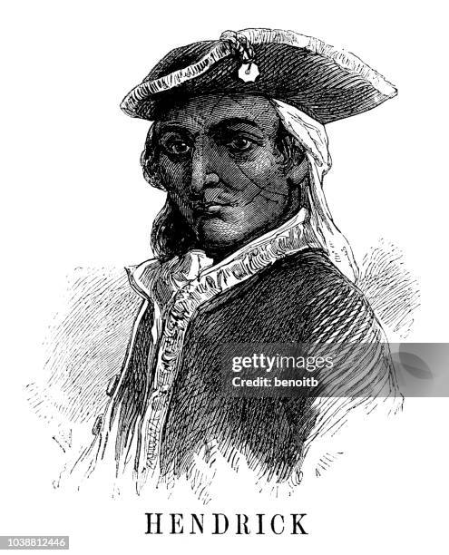 hendrick theyanoguin - mohawk stock illustrations