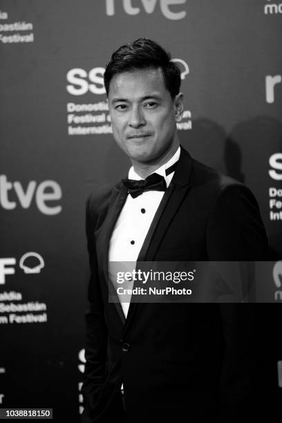 Image was converted to black and white) Allen Dizon during the 'Alpha, The Right To Kill' Red Carpet at the 66th San Sebastian Film Festival, in the...