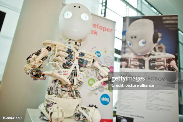Humanoid robot named 'Roboy' is presented during the 'DWX - Developer Week' conference in Nuremberg, Germany, 15 June 2015. 'Roboy' is modeled after...