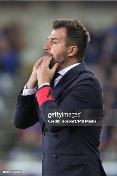 Ivan Leko reacts during the Jupiler Pro League match between Club Brugge and KSC Lokeren OV at Jan Breydel Stadium on September 14, 2018 in Brugge,...