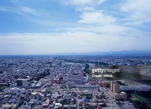 cityscape of maebashi, maebashi, gunma, japan - maebashi city - fotografias e filmes do acervo