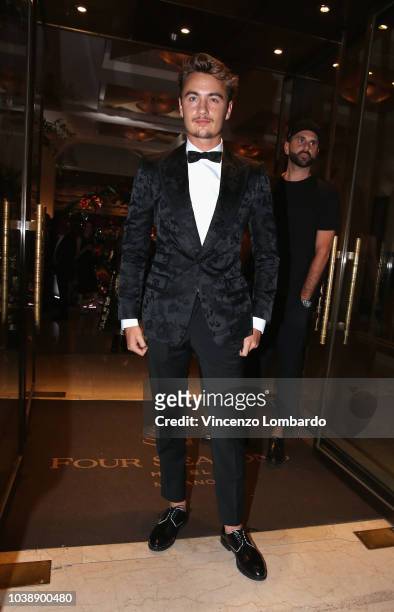 Brandon Thomas Lee arrives at the Domenico Dolce birthday party during Milan Fashion Week Spring/Summer 2019 at Four Seasons Hotel on September 23,...