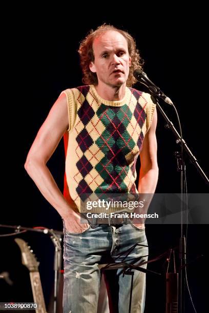 German comedian Olaf Schubert performs live on stage during his show at the Tempodrom on September 23, 2017 in Berlin, Germany.