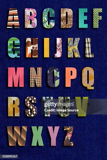 patchwork alphabet - patchwork stock pictures, royalty-free photos & images