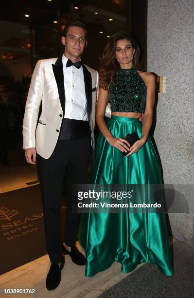 Dayane Mello and guest arrive at the Domenico Dolce birthday party during Milan Fashion Week Spring/Summer 2019 at Four Seasons Hotel on September...