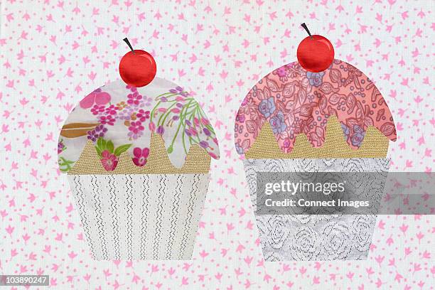 cupcakes - two cupcakes stock pictures, royalty-free photos & images