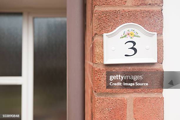 house number three - house number stock pictures, royalty-free photos & images
