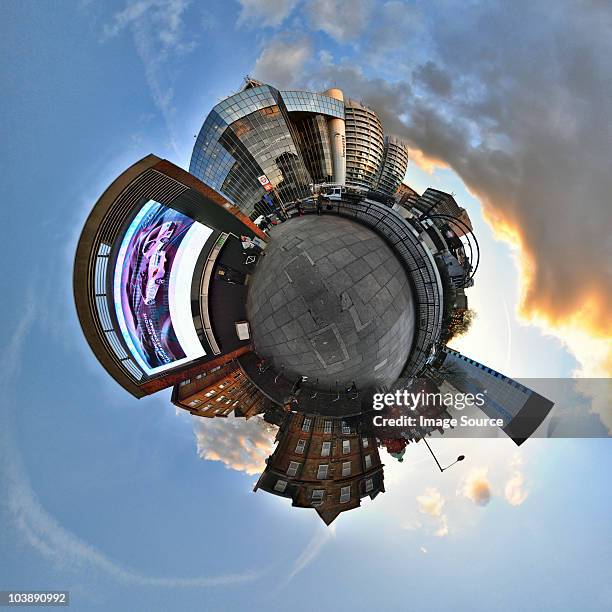 old street london with little planet effect - 360 globe stock pictures, royalty-free photos & images