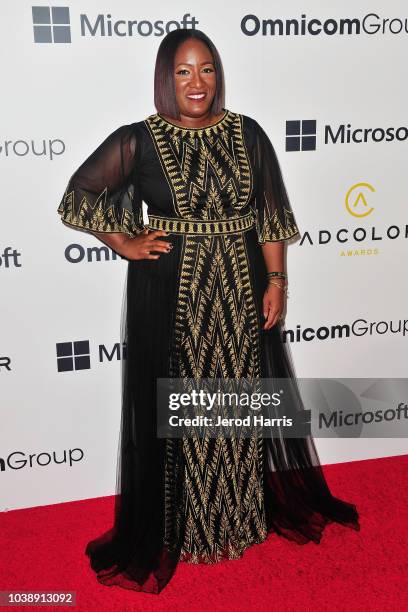 Tiffany Warren arrives at the 12th Annual ADCOLOR Conference And Awards at JW Marriott Los Angeles at L.A. LIVE on September 23, 2018 in Los Angeles,...