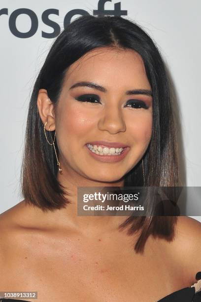 Chriseli Saenez arrives at the 12th Annual ADCOLOR Conference And Awards at JW Marriott Los Angeles at L.A. LIVE on September 23, 2018 in Los...