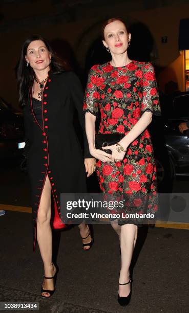 Guest arrive at the Domenico Dolce birthday party during Milan Fashion Week Spring/Summer 2019 at Four Seasons Hotel on September 23, 2018 in Milan,...