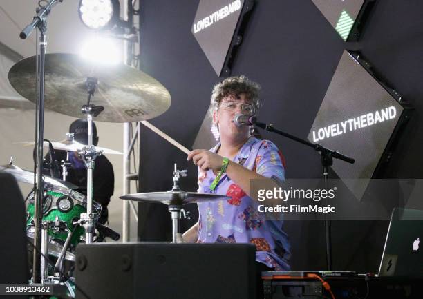 Sam Price of lovelytheband performs onstage at the Toyota Music Den during the 2018 Life Is Beautiful Festival on September 23, 2018 in Las Vegas,...
