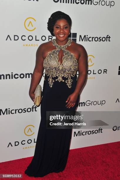 Ashley McGowan arrives at the 12th Annual ADCOLOR Conference And Awards at JW Marriott Los Angeles at L.A. LIVE on September 23, 2018 in Los Angeles,...