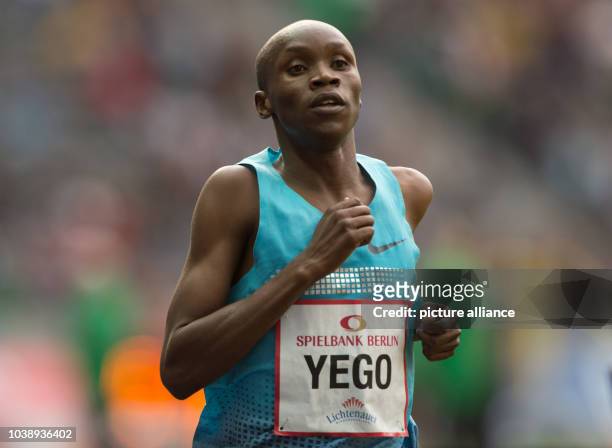 Kenyia's Hillary Kipsang Yego in action to win the 3000m steeplechase competition of the international athletics meet ISTAF at Olympiastadion in...