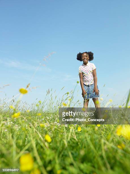 girl in open field - open day 8 stock pictures, royalty-free photos & images
