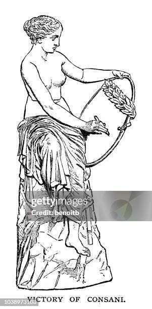 victory of cansani - aphrodite stock illustrations